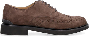 Suede lace-up Derby shoes-1